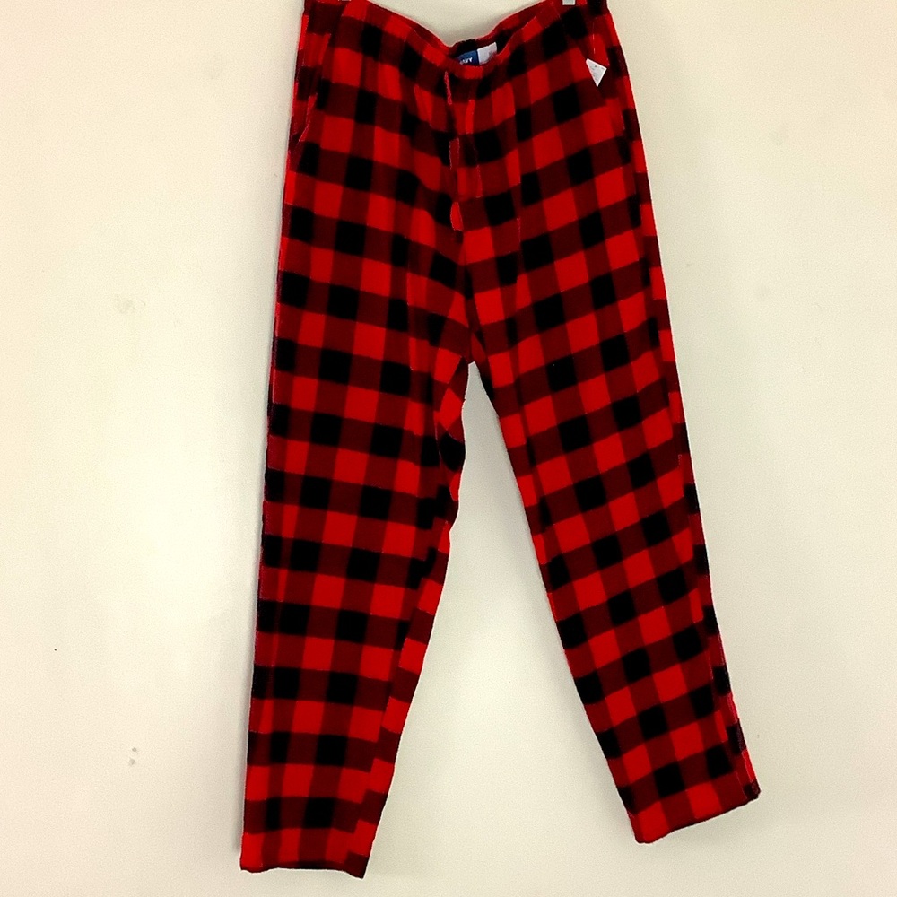 Old Navy Red/Black Checkered Cotton Lounge Pants Pockets. Holiday Dad